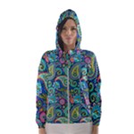 Patterns, Green Background, Texture Women s Hooded Windbreaker