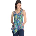 Patterns, Green Background, Texture Sleeveless Tunic