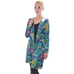 Patterns, Green Background, Texture Hooded Pocket Cardigan