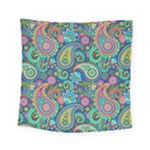 Patterns, Green Background, Texture Square Tapestry (Small)