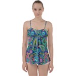 Patterns, Green Background, Texture Babydoll Tankini Top