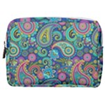 Patterns, Green Background, Texture Make Up Pouch (Medium)