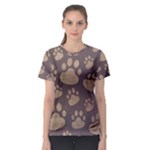 Paws Patterns, Creative, Footprints Patterns Women s Sport Mesh T-Shirt