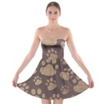 Paws Patterns, Creative, Footprints Patterns Strapless Bra Top Dress