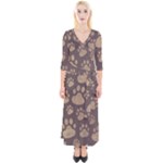 Paws Patterns, Creative, Footprints Patterns Quarter Sleeve Wrap Maxi Dress