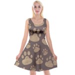 Paws Patterns, Creative, Footprints Patterns Reversible Velvet Sleeveless Dress