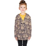 Paws Patterns, Creative, Footprints Patterns Kids  Double Breasted Button Coat
