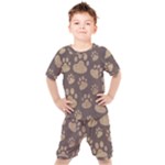 Paws Patterns, Creative, Footprints Patterns Kids  T-Shirt and Shorts Set