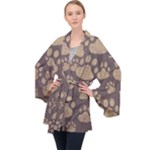 Paws Patterns, Creative, Footprints Patterns Long Sleeve Velvet Kimono 