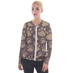 Paws Patterns, Creative, Footprints Patterns Velvet Zip Up Jacket