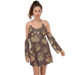 Paws Patterns, Creative, Footprints Patterns Boho Dress