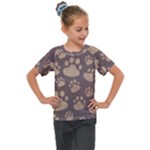 Paws Patterns, Creative, Footprints Patterns Kids  Mesh Piece T-Shirt