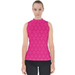 Pink Pattern, Abstract, Background, Bright, Desenho Mock Neck Shell Top