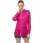 Pink Pattern, Abstract, Background, Bright, Desenho Long Sleeve Satin Shirt