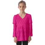 Pink Pattern, Abstract, Background, Bright, Desenho Kids  V Neck Casual Top