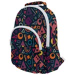Random, Abstract, Forma, Cube, Triangle, Creative Rounded Multi Pocket Backpack