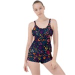 Random, Abstract, Forma, Cube, Triangle, Creative Boyleg Tankini Set 