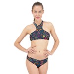 Random, Abstract, Forma, Cube, Triangle, Creative High Neck Bikini Set