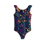 Random, Abstract, Forma, Cube, Triangle, Creative Kids  Frill Swimsuit