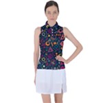 Random, Abstract, Forma, Cube, Triangle, Creative Women s Sleeveless Polo T-Shirt