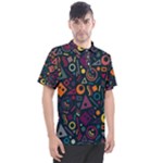 Random, Abstract, Forma, Cube, Triangle, Creative Men s Polo T-Shirt