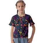 Random, Abstract, Forma, Cube, Triangle, Creative Kids  Cuff Sleeve Scrunch Bottom T-Shirt