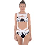 Black Silhouette Artistic Hand Draw Symbol Wb Bandaged Up Bikini Set 