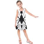 Black Silhouette Artistic Hand Draw Symbol Wb Kids  Sleeveless Dress