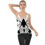 Black Silhouette Artistic Hand Draw Symbol Wb Chiffon Cami