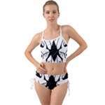 Black Silhouette Artistic Hand Draw Symbol Wb Mini Tank Bikini Set