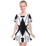 Black Silhouette Artistic Hand Draw Symbol Wb Kids  Smock Dress