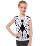 Black Silhouette Artistic Hand Draw Symbol Wb Kids  Mesh Tank Top