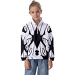 Black Silhouette Artistic Hand Draw Symbol Wb Kids  Half Zip Hoodie