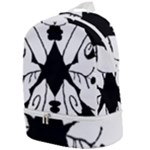 Black Silhouette Artistic Hand Draw Symbol Wb Zip Bottom Backpack