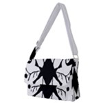 Black Silhouette Artistic Hand Draw Symbol Wb Full Print Messenger Bag (M)