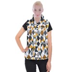 Pattern Tile Squares Triangles Seamless Geometry Women s Button Up Vest