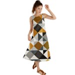 Pattern Tile Squares Triangles Seamless Geometry Summer Maxi Dress