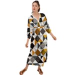 Pattern Tile Squares Triangles Seamless Geometry Grecian Style  Maxi Dress