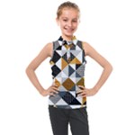 Pattern Tile Squares Triangles Seamless Geometry Kids  Sleeveless Polo T-Shirt