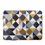 Pattern Tile Squares Triangles Seamless Geometry 16  Vertical Laptop Sleeve Case With Pocket