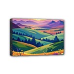 Field Valley Nature Meadows Flowers Dawn Landscape Mini Canvas 6  x 4  (Stretched)