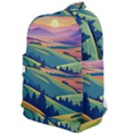 Field Valley Nature Meadows Flowers Dawn Landscape Classic Backpack