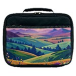 Field Valley Nature Meadows Flowers Dawn Landscape Lunch Bag