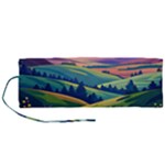 Field Valley Nature Meadows Flowers Dawn Landscape Roll Up Canvas Pencil Holder (M)