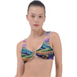 Field Valley Nature Meadows Flowers Dawn Landscape Ring Detail Bikini Top