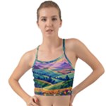 Field Valley Nature Meadows Flowers Dawn Landscape Mini Tank Bikini Top