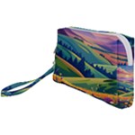Field Valley Nature Meadows Flowers Dawn Landscape Wristlet Pouch Bag (Small)