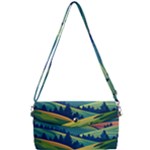 Field Valley Nature Meadows Flowers Dawn Landscape Removable Strap Clutch Bag