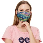 Field Valley Nature Meadows Flowers Dawn Landscape Fitted Cloth Face Mask (Adult)