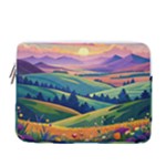 Field Valley Nature Meadows Flowers Dawn Landscape 13  Vertical Laptop Sleeve Case With Pocket